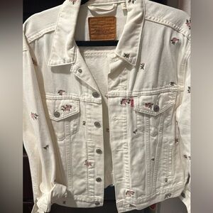 Levi's Women's White floral Embroidered